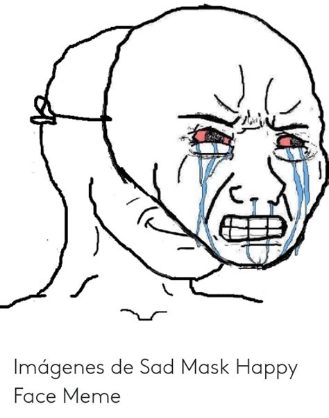 happy mask over sad face meme